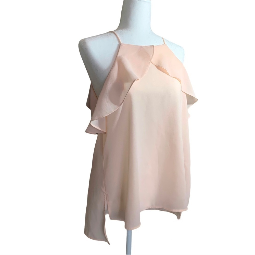 Doe & Rae Halter High Neck Ruffle Tank Top Sz S - Picture 11 of 16
